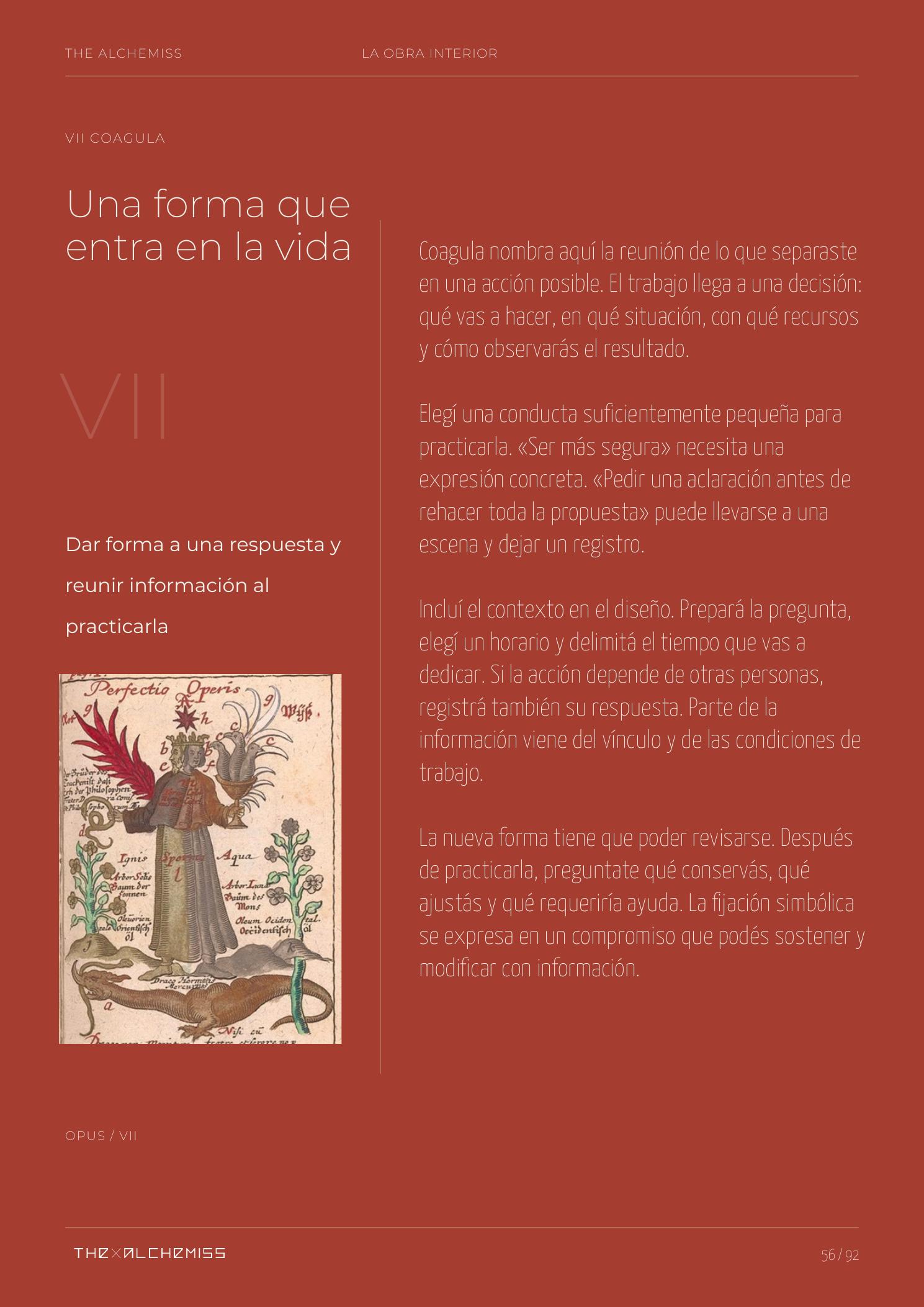 Página roja de Coagula de La Obra Interior