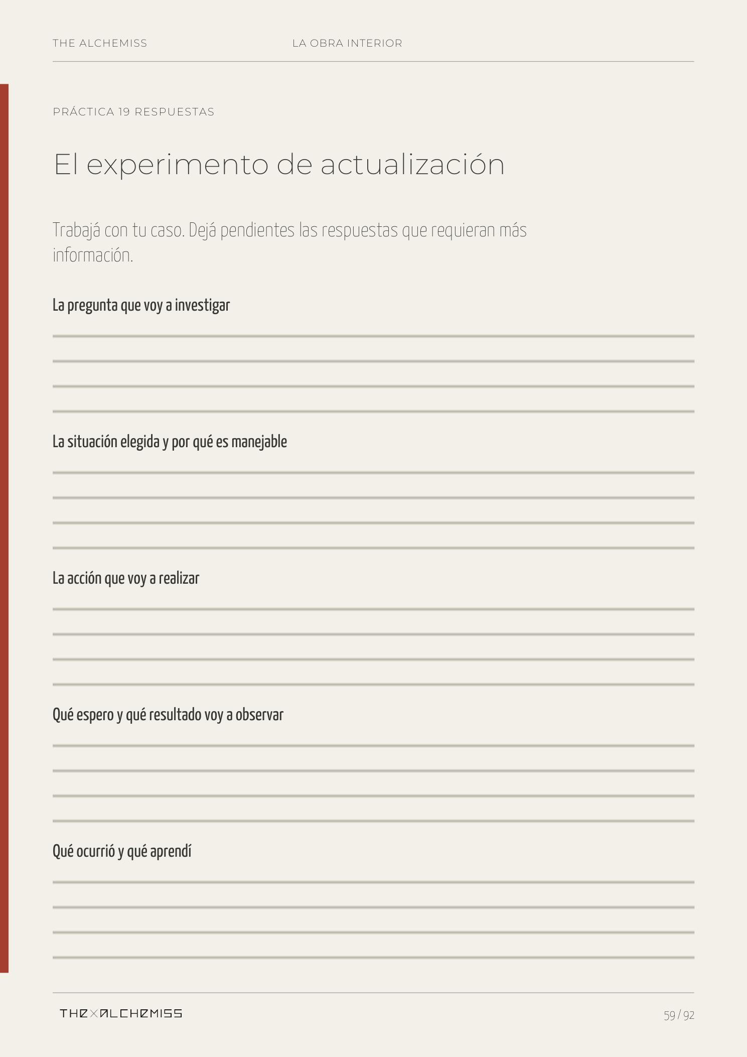 Página de respuestas de La Obra Interior