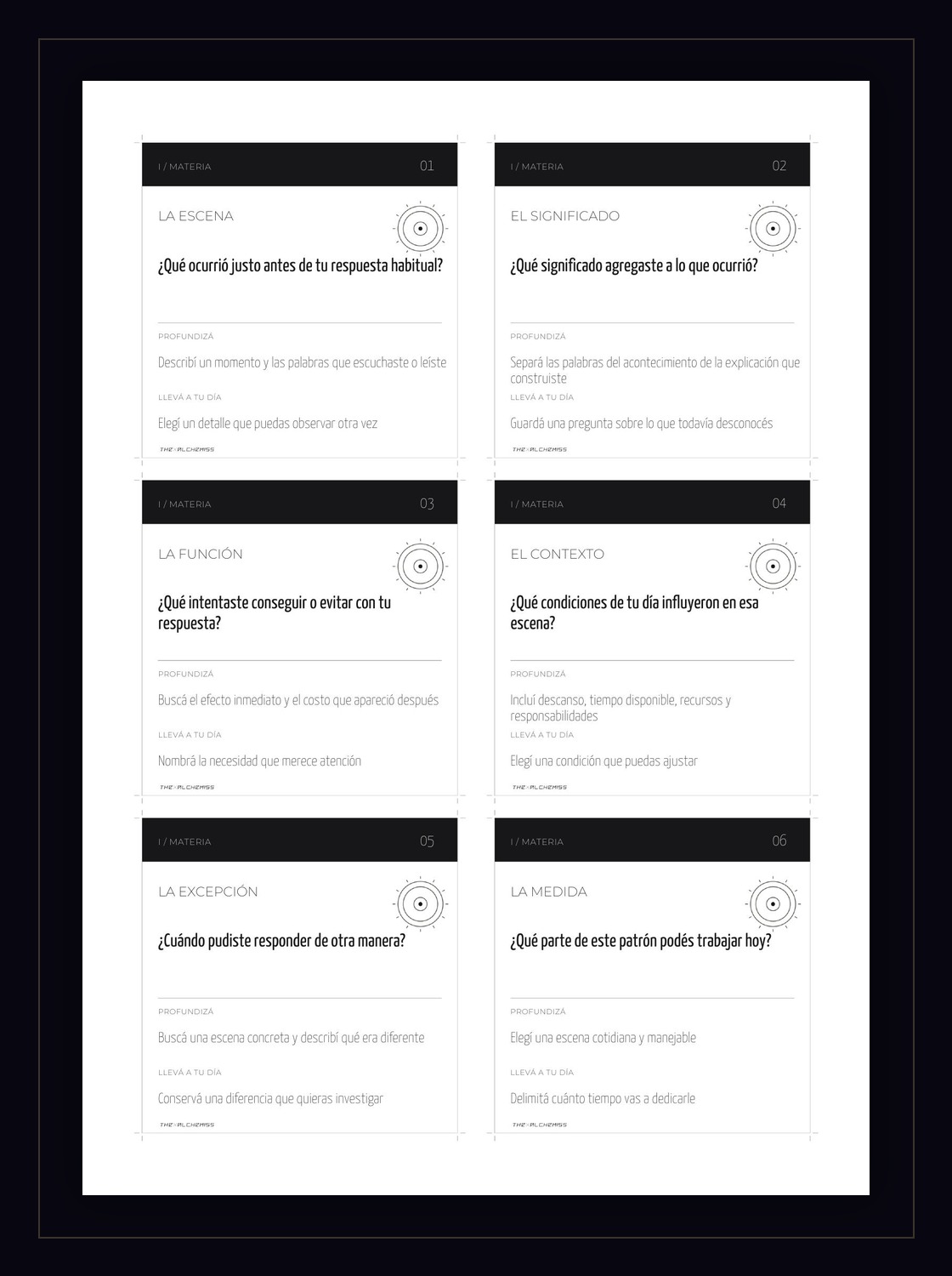 Vista previa de las cartas para imprimir de Atravesar la superficie